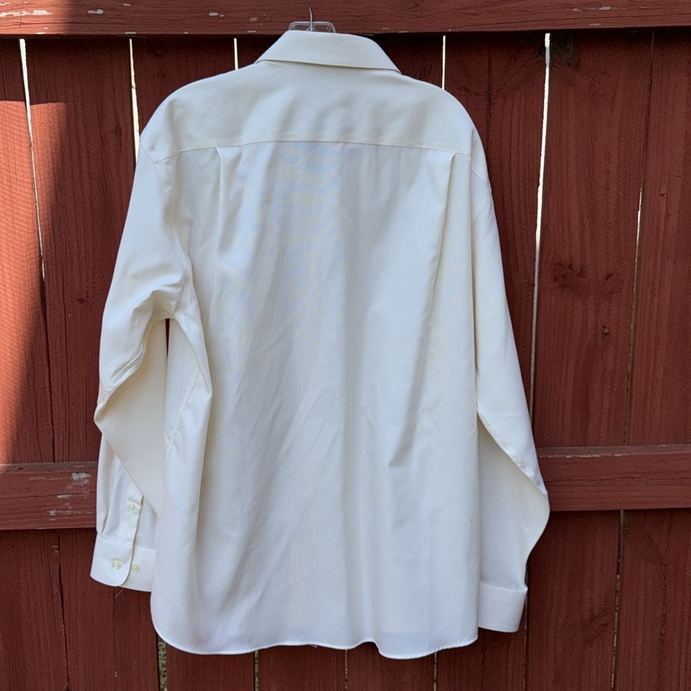 Pronti Uomo Slim Fit white off Men Dress Shirt Long Sleeves Size 18 34/35 - Picture 4 of 4